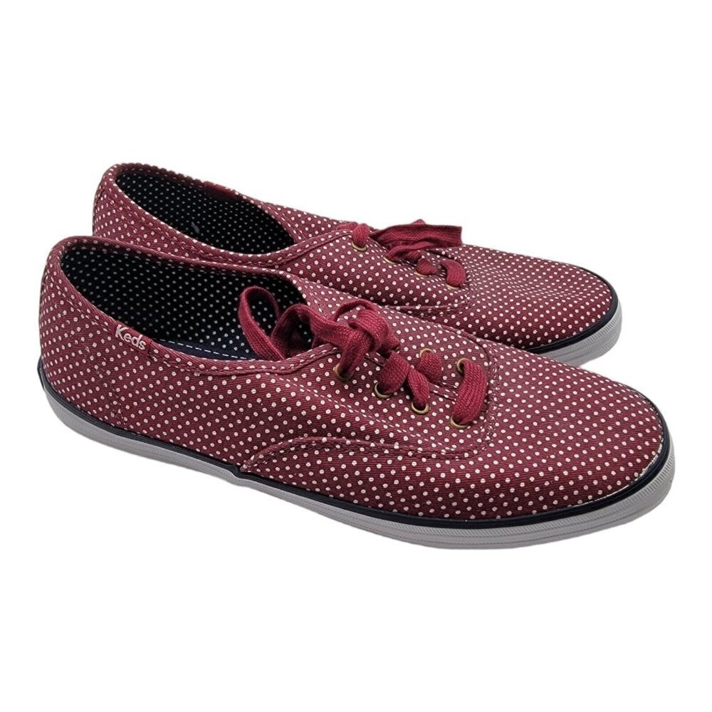 Keds WF53431M Womens Red Polka Dot Canvas Shoes Sneakers Size 8.5 EUR 39.5